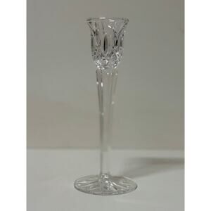 8" Lead Crystal One Inch Taper Candle Holder Pedastal Star.